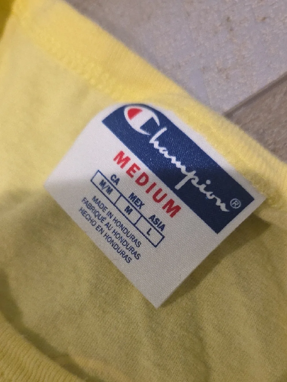 Champion Yellow Short Sleeve Tee with Red Bottle Graphic on Back - Picture 5 of 6